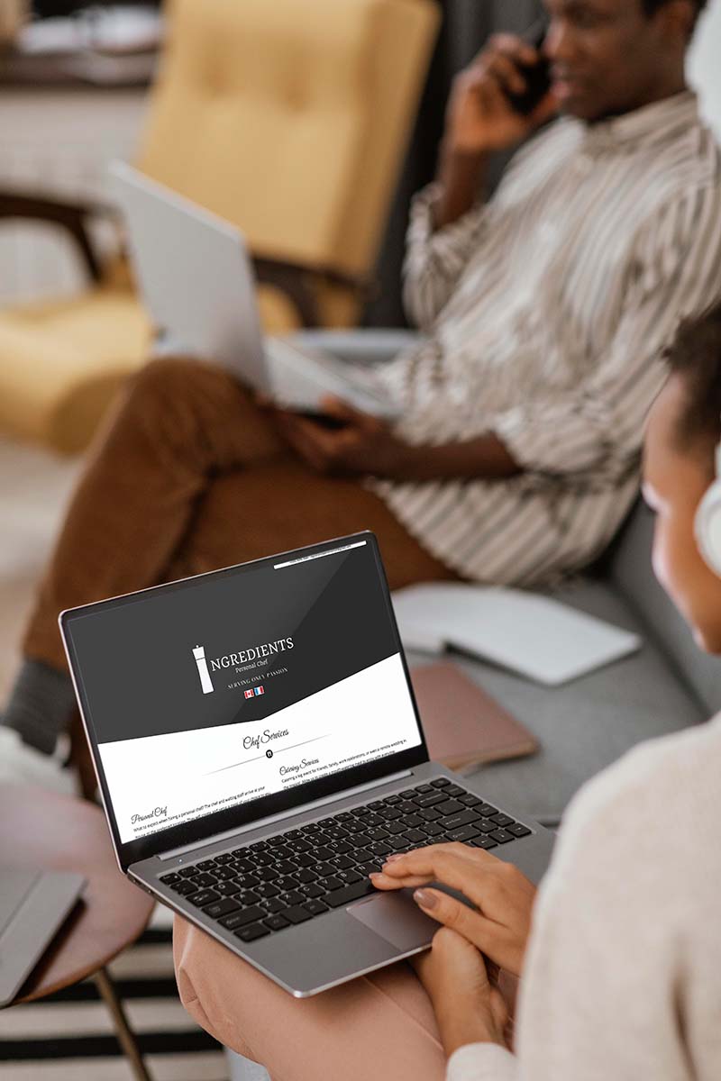 Website for Private Chef Built by Pacific Web Design
